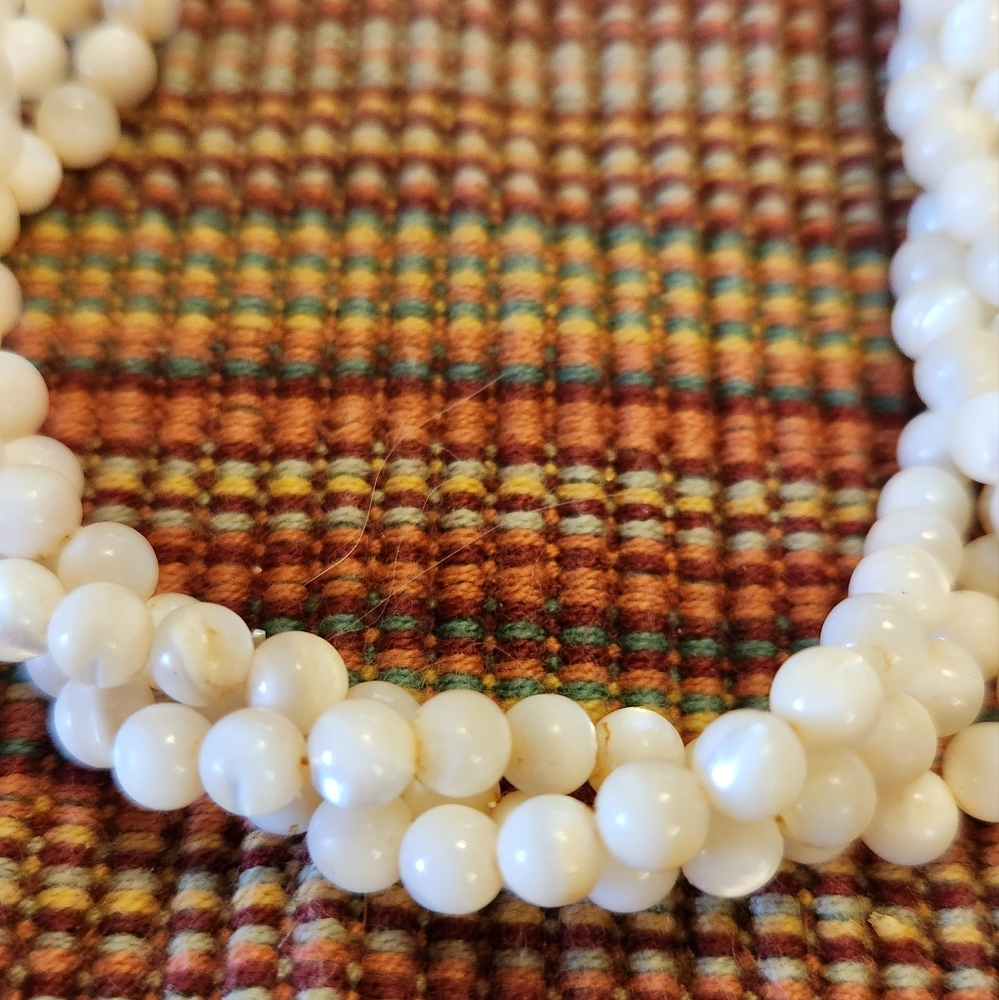 Vintage Braided Mother Of Pearl Bead Strand